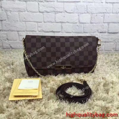 Best Quality Clone Louis Vuitton FAVORITE Lady Damier Ebene Canvas Handbag for sale